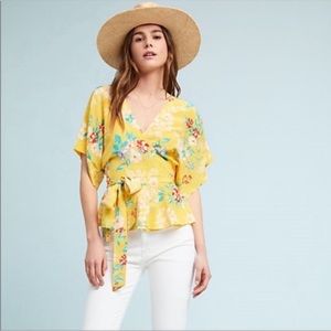 Yumi Kim Silk Floral Wrap Top